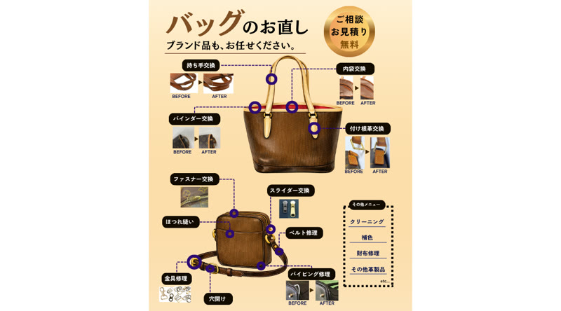 その他鞄修理の事例